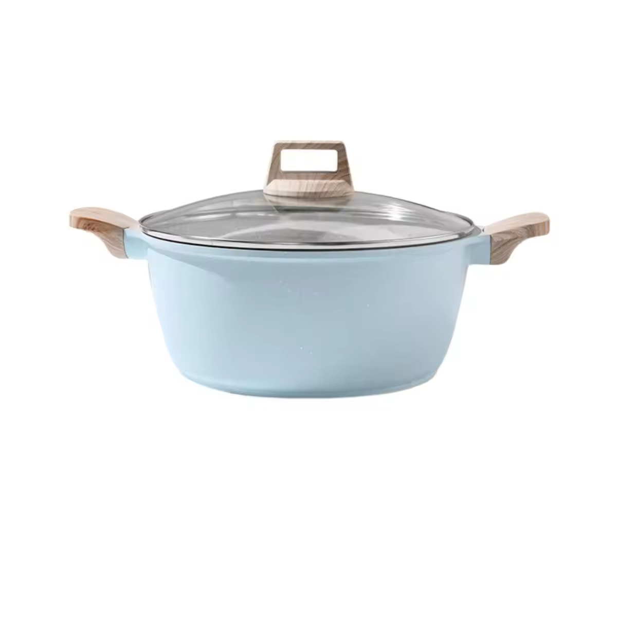 Kuhinjsko posuđe od lijevanog željeza s okruglim ravnim dnom i neljepljivim poklopcem Leerpan za dva uha