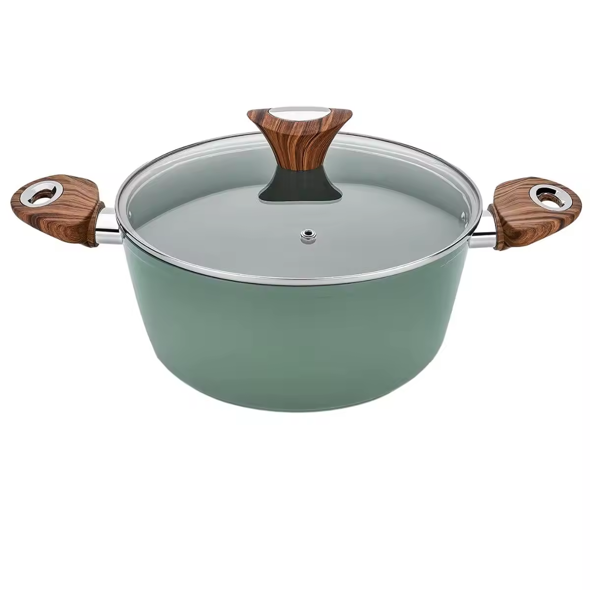 Kuhinjsko posuđe, eko prilagođeni logo, aluminijski lonac s dvije ručke i staklenim poklopcima